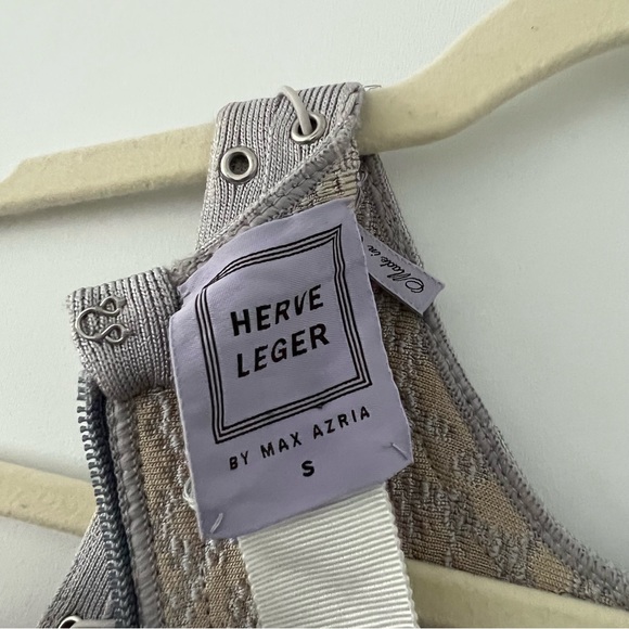 NWOT Herve Leger Gray Sleeveless Dress - Picture 3 of 4